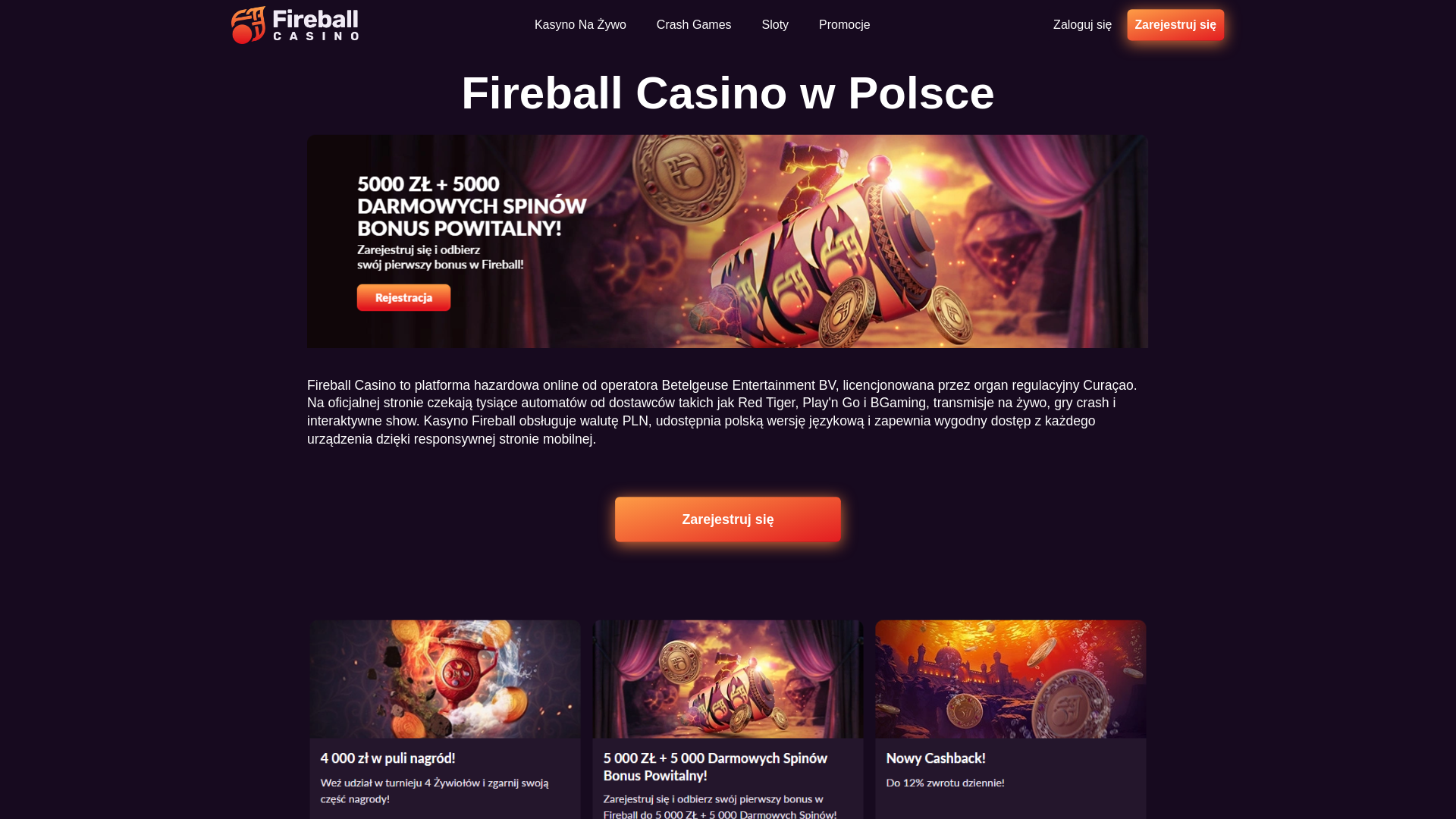 website screenshot of https://casino-fireball-pl-46350.pages.dev/