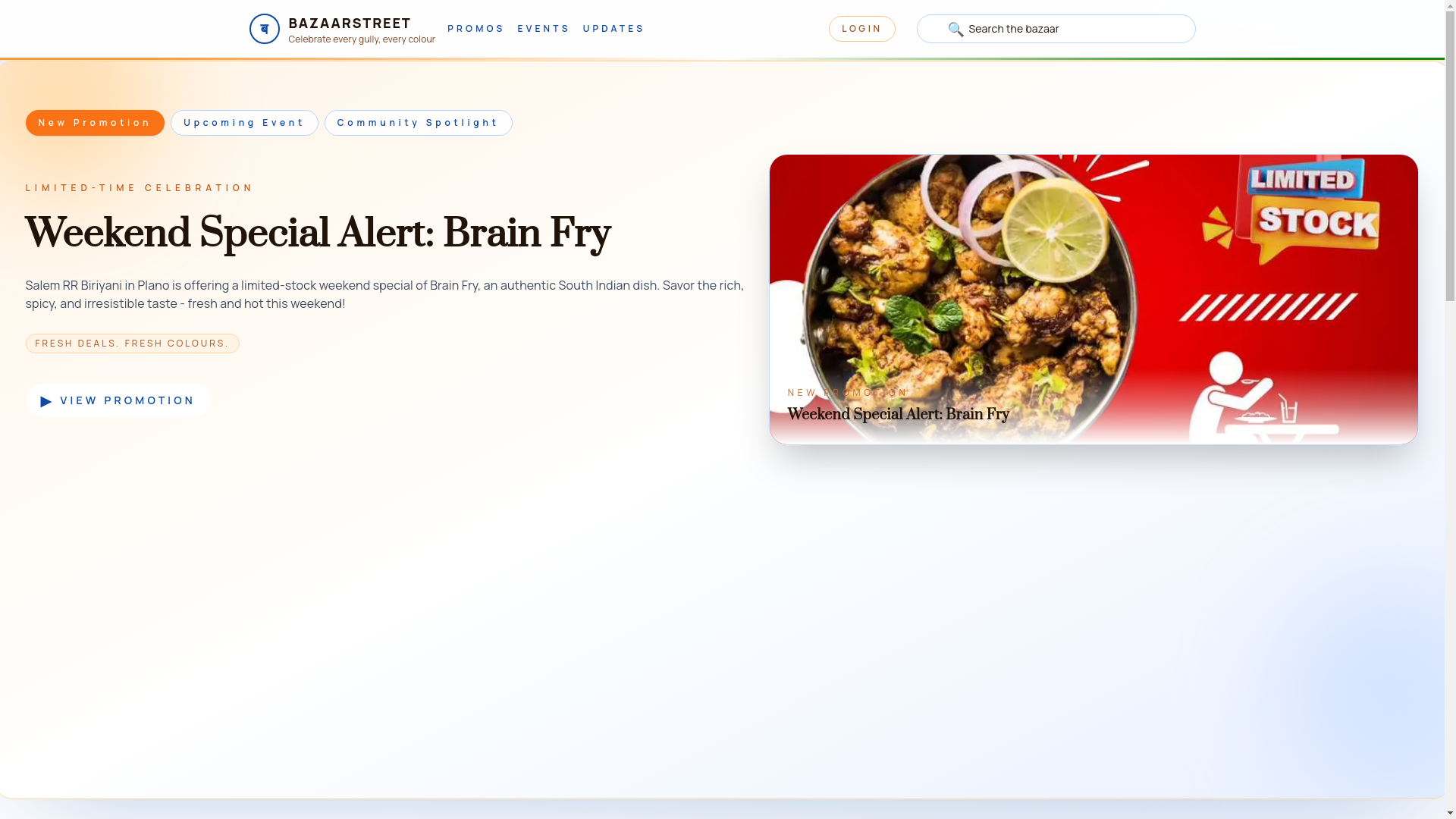 website screenshot of https://bazaarstreet.us/