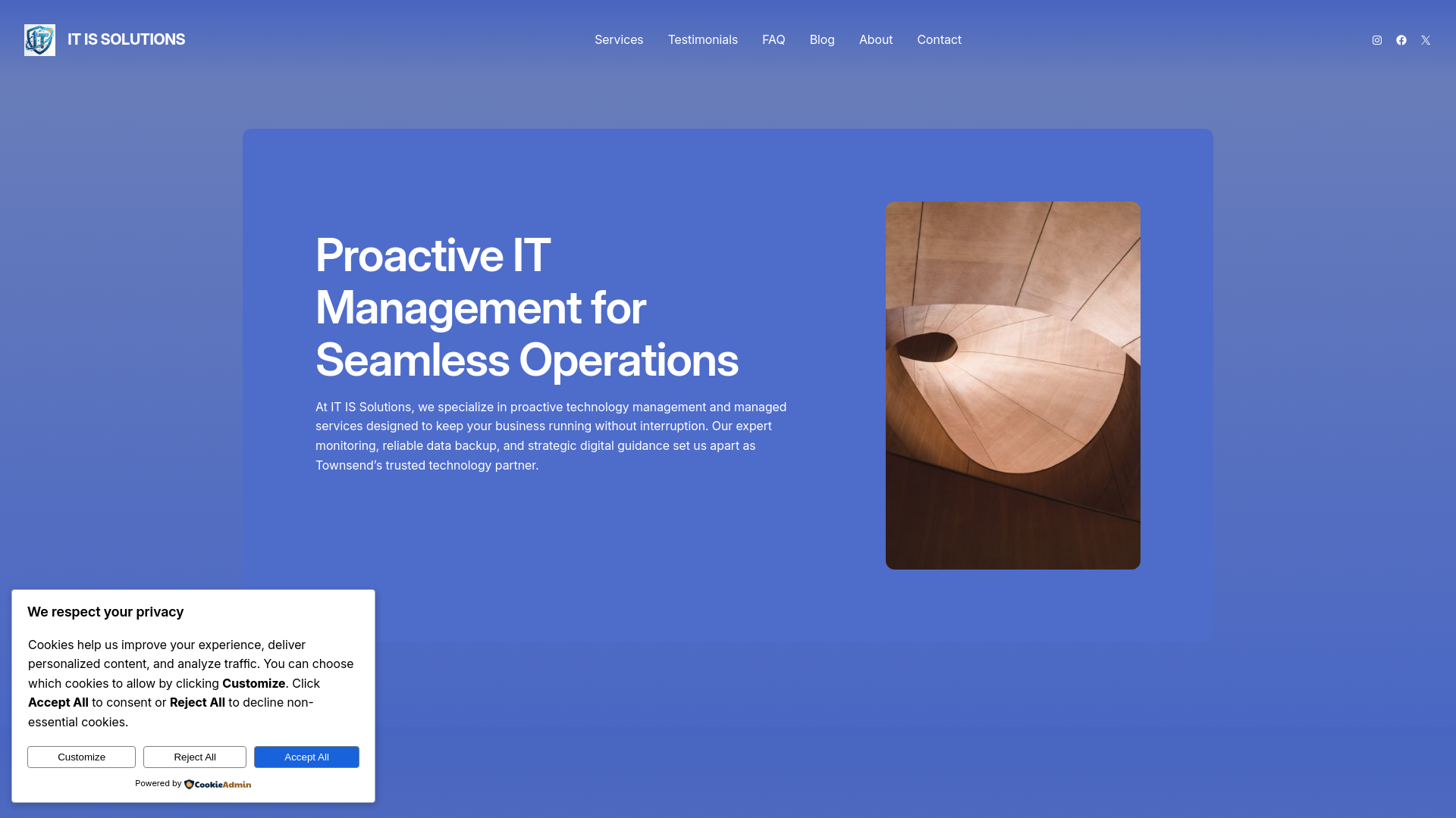 website screenshot of https://itissolutions.ca