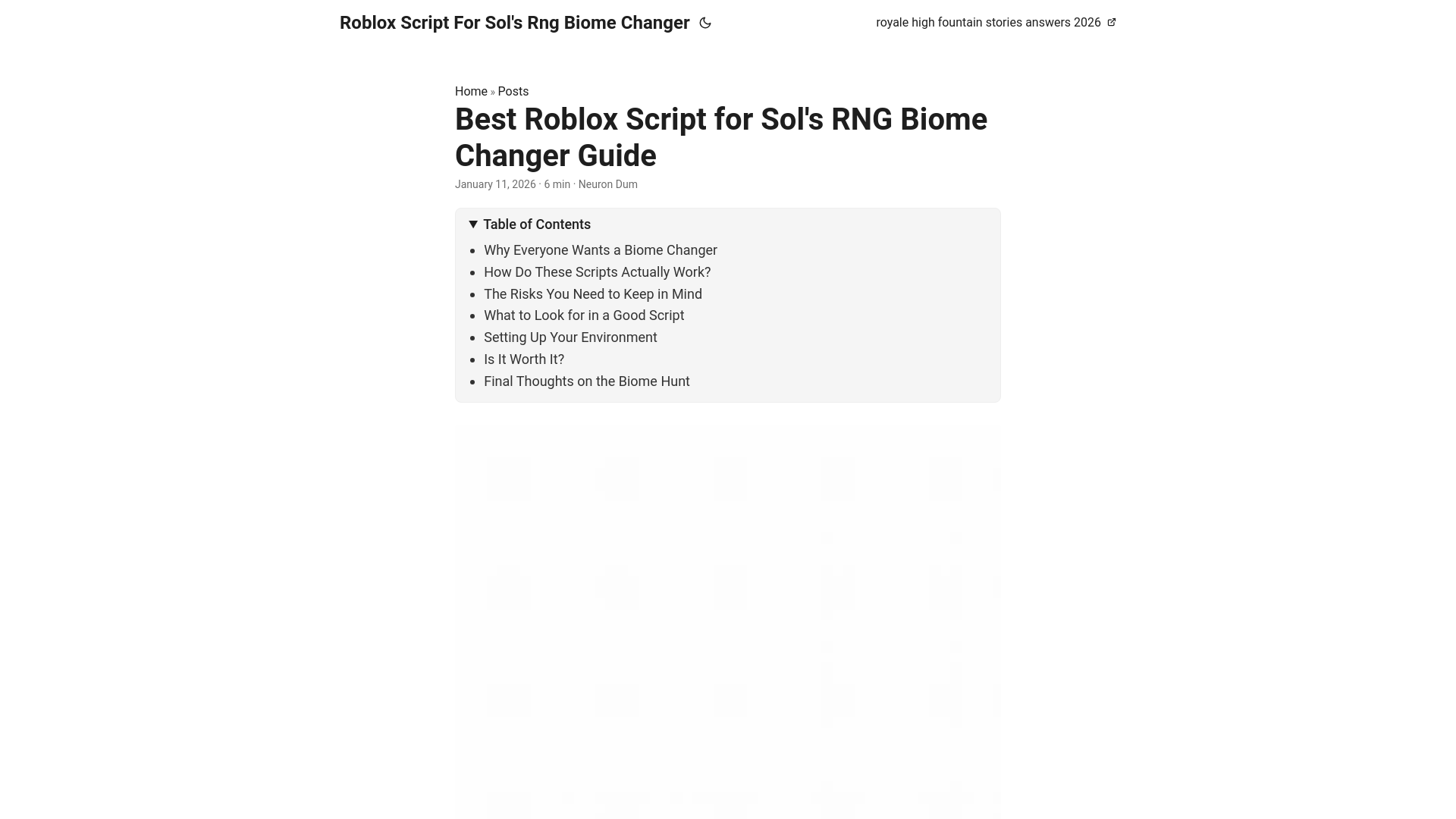 website screenshot of https://robloxscriptforsolsrngbiomechanger.pages.dev/