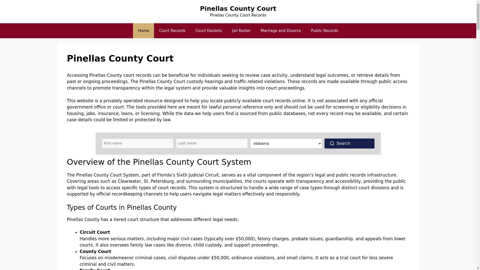website screenshot of https://philadelphiacountycourts.org/