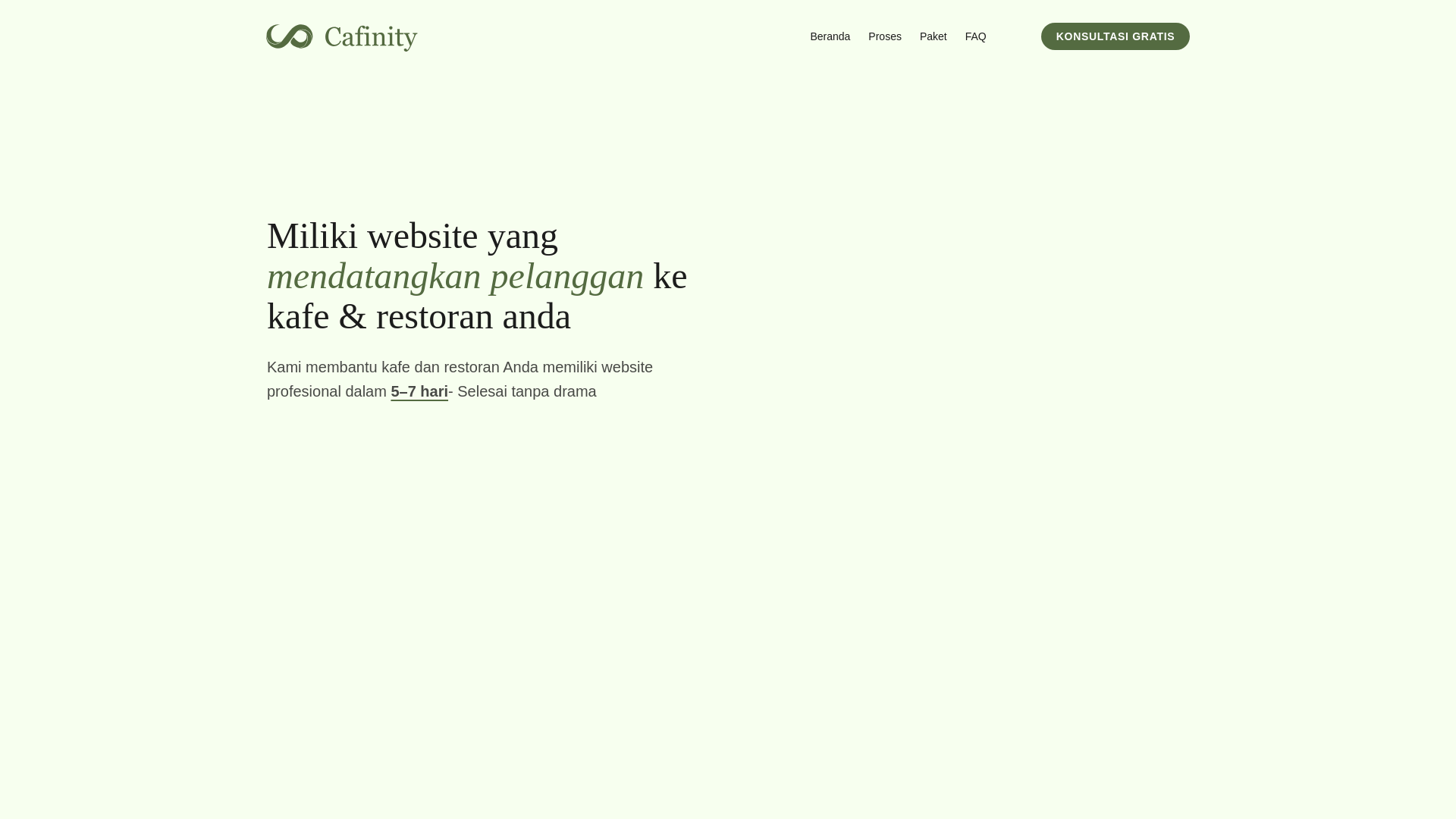 website screenshot of https://cafinity.online/