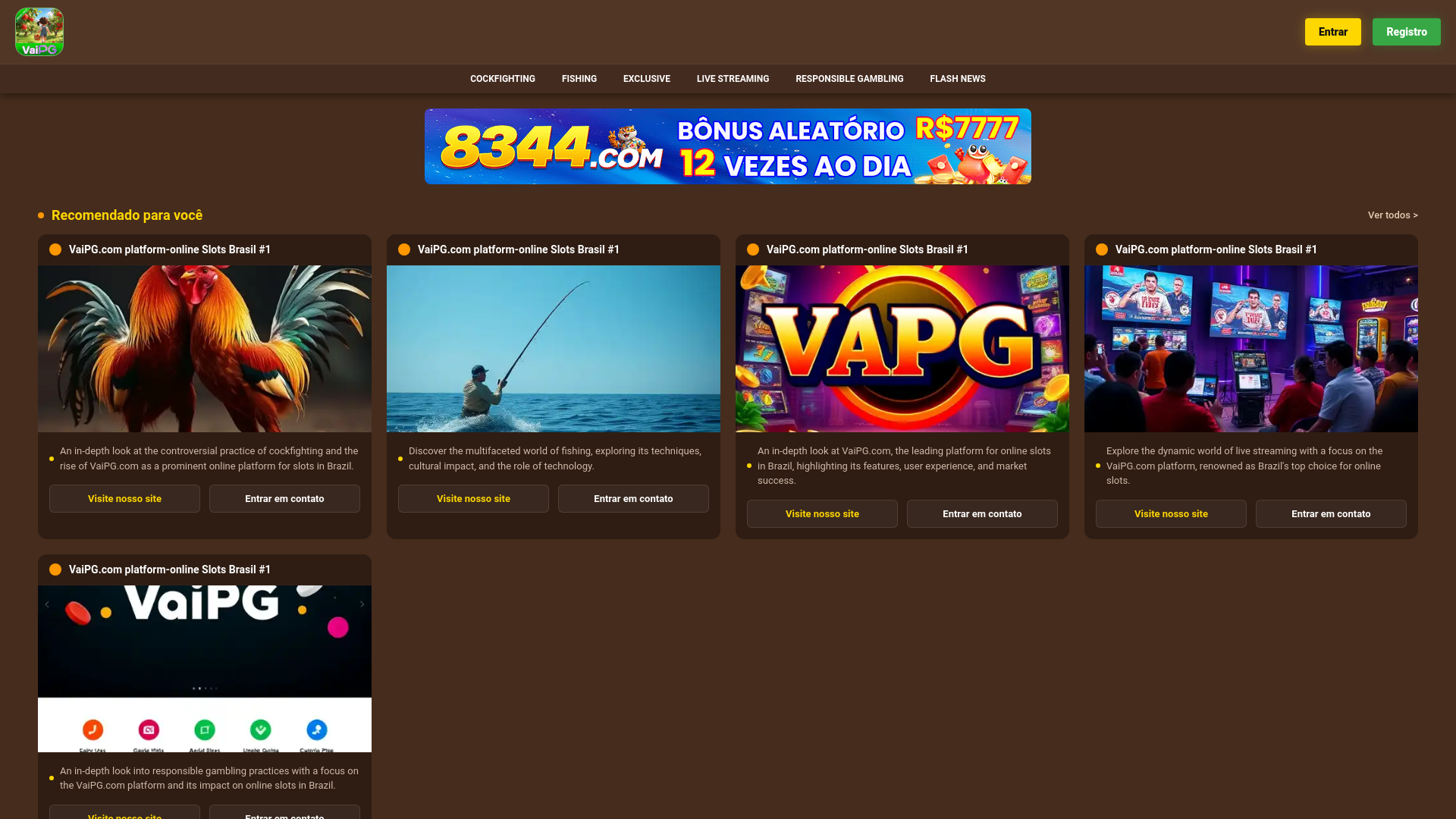 website screenshot of https://vaipg777.com/