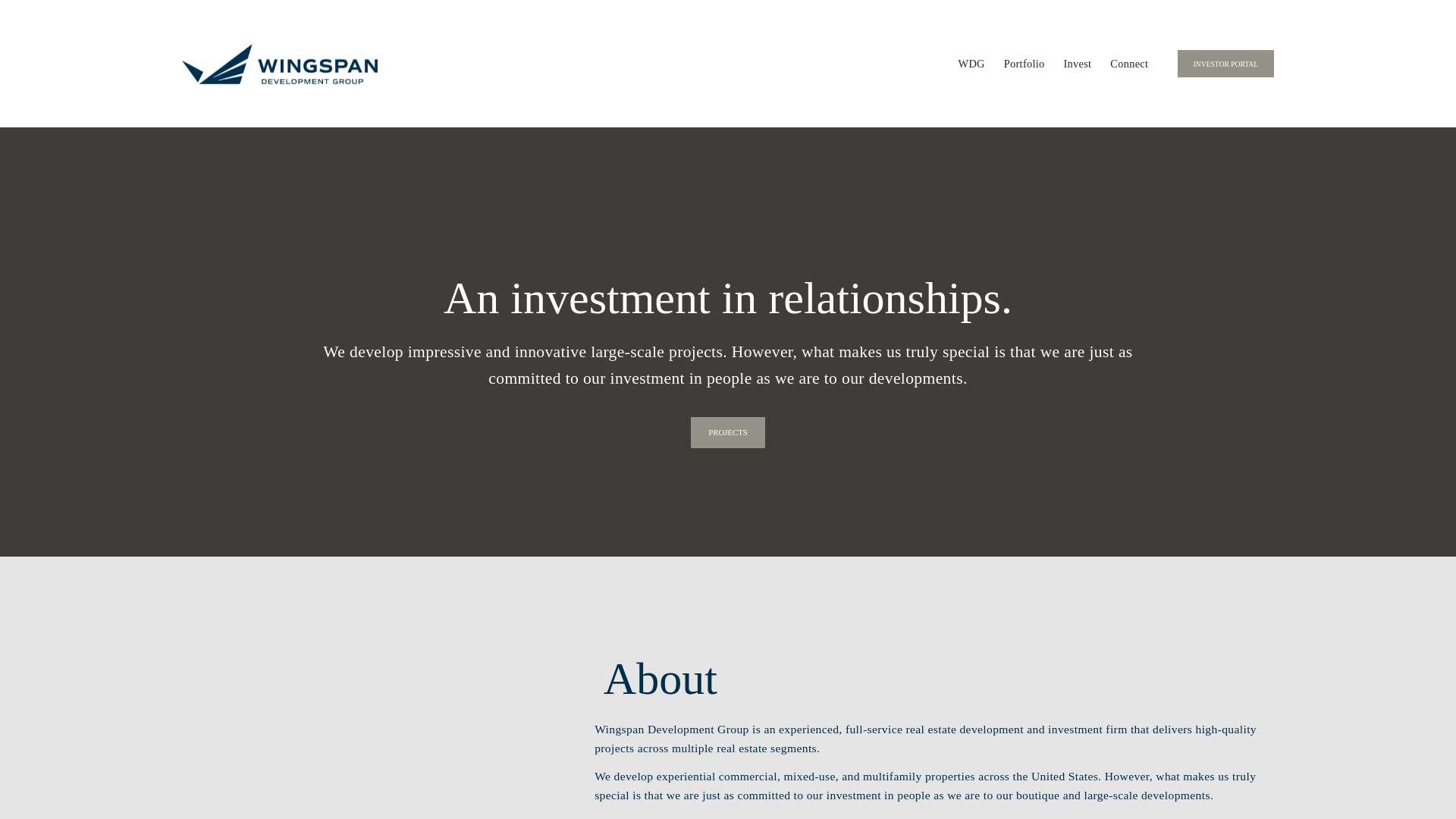 website screenshot of http://www.wingspandev.com/