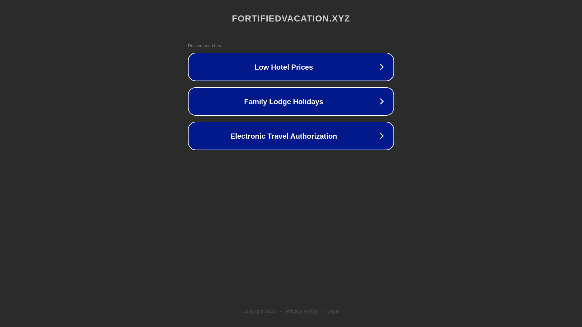 website screenshot of https://fortifiedvacation.xyz/