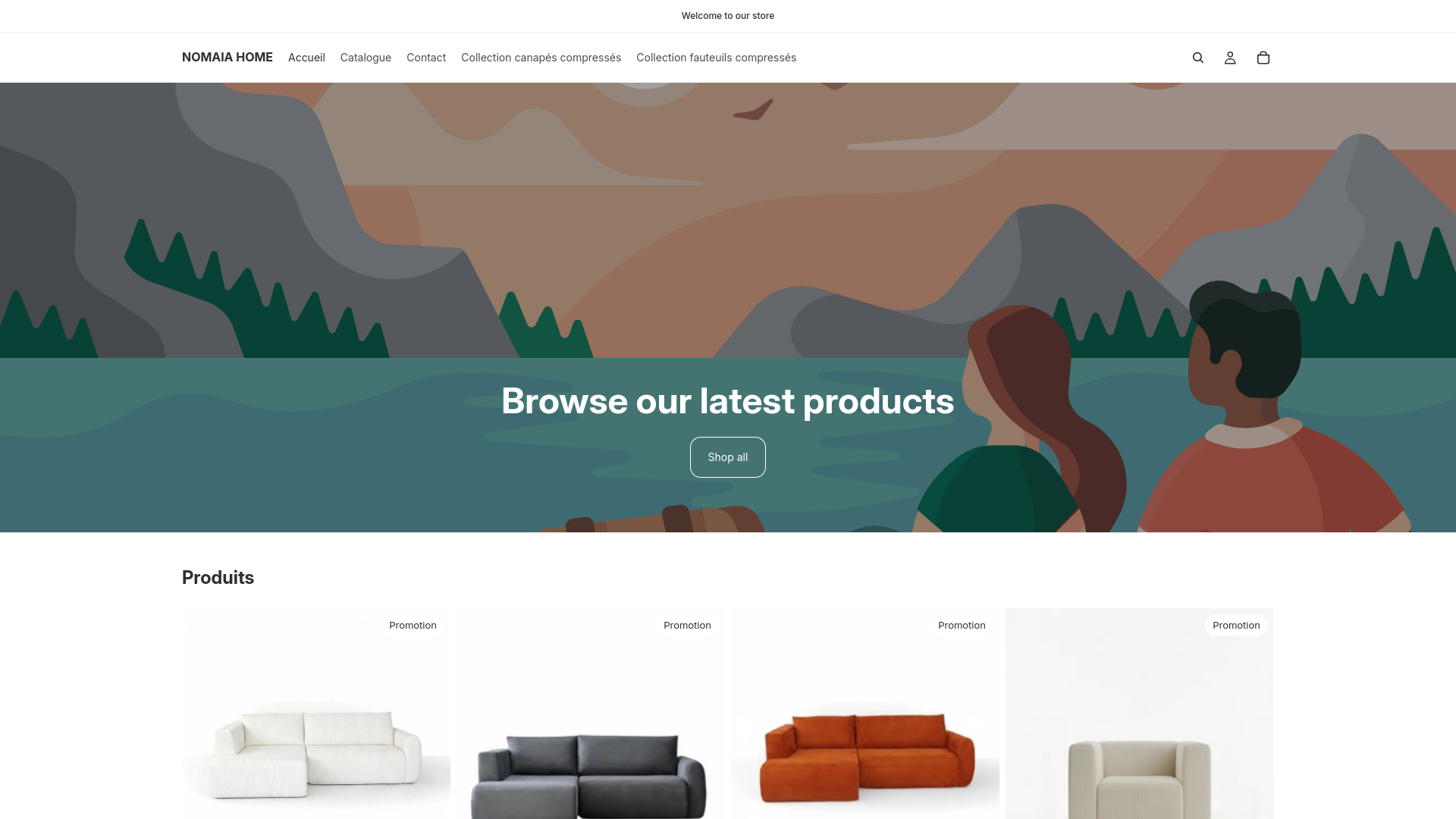 website screenshot of https://nomaiahome.fr/