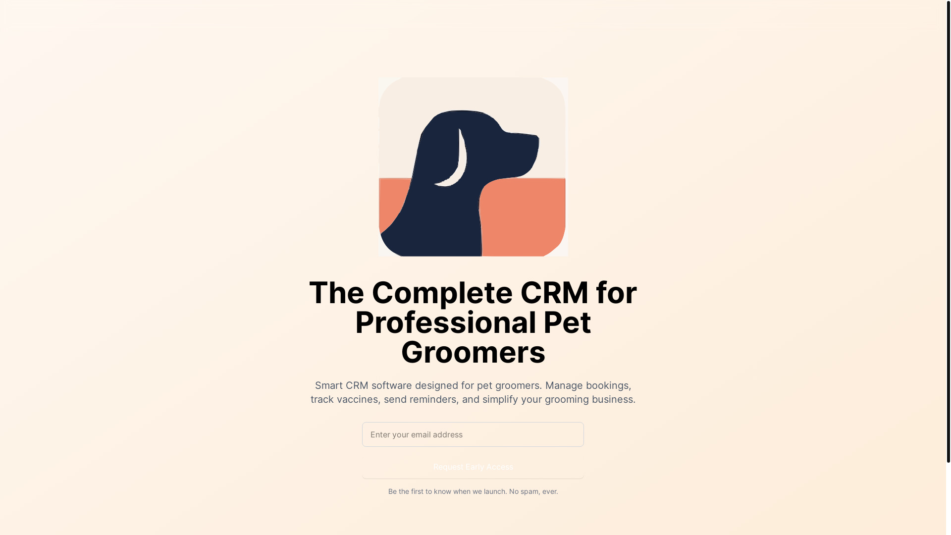 website screenshot of https://barkbookcrm.com/