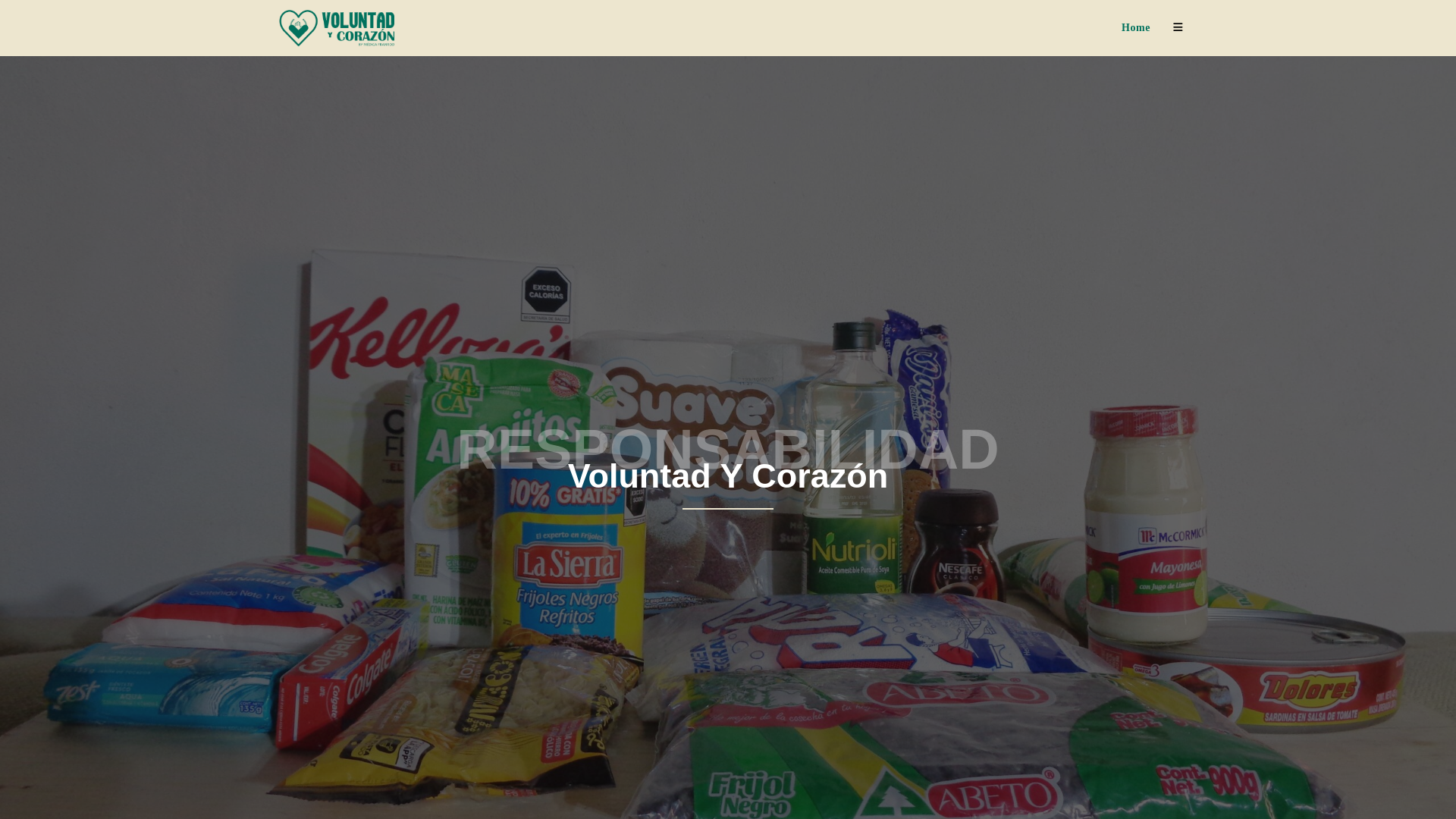 website screenshot of https://voluntadycorazon.org/