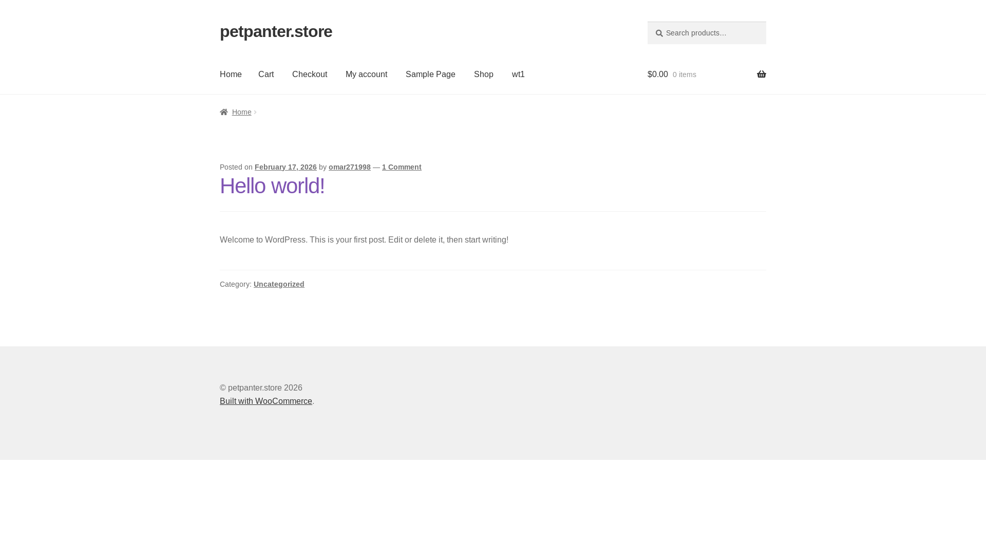 website screenshot of https://petpanter.store/