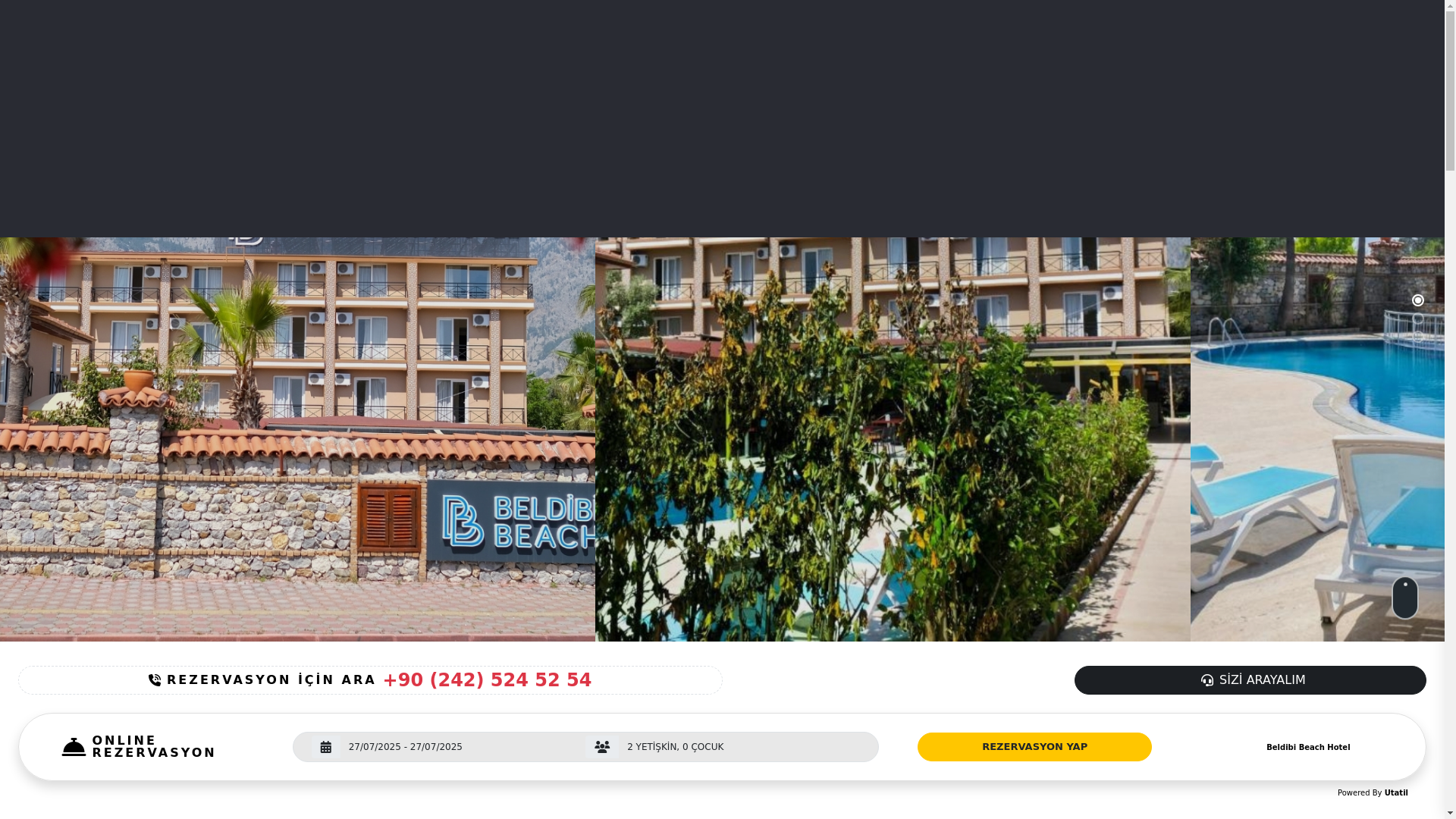 website screenshot of https://beldibibeachkemer.com/