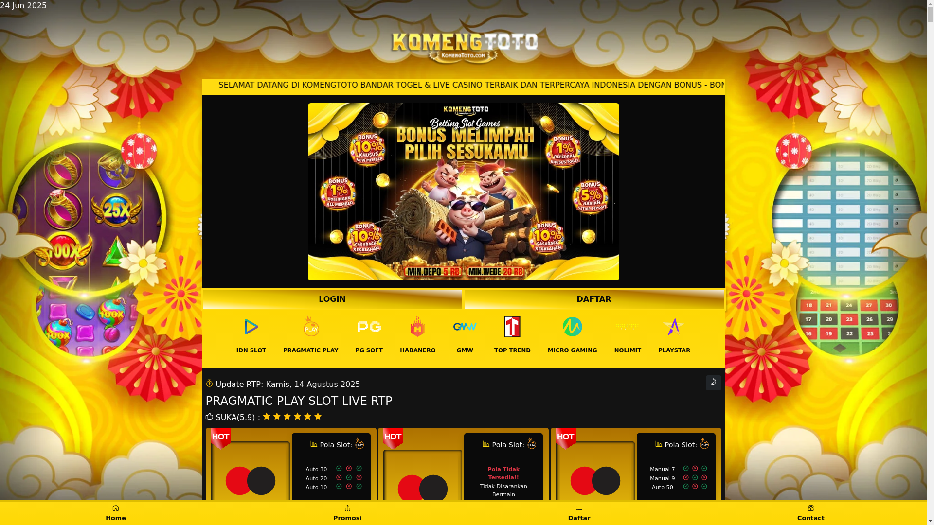 website screenshot of https://rtpkomeng36.site/