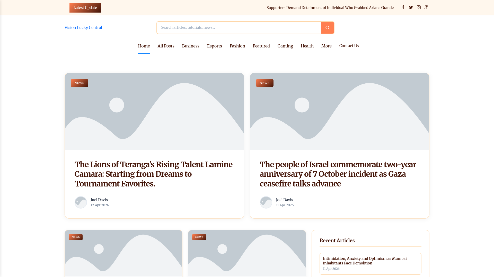 website screenshot of https://visionluckycentral.nl