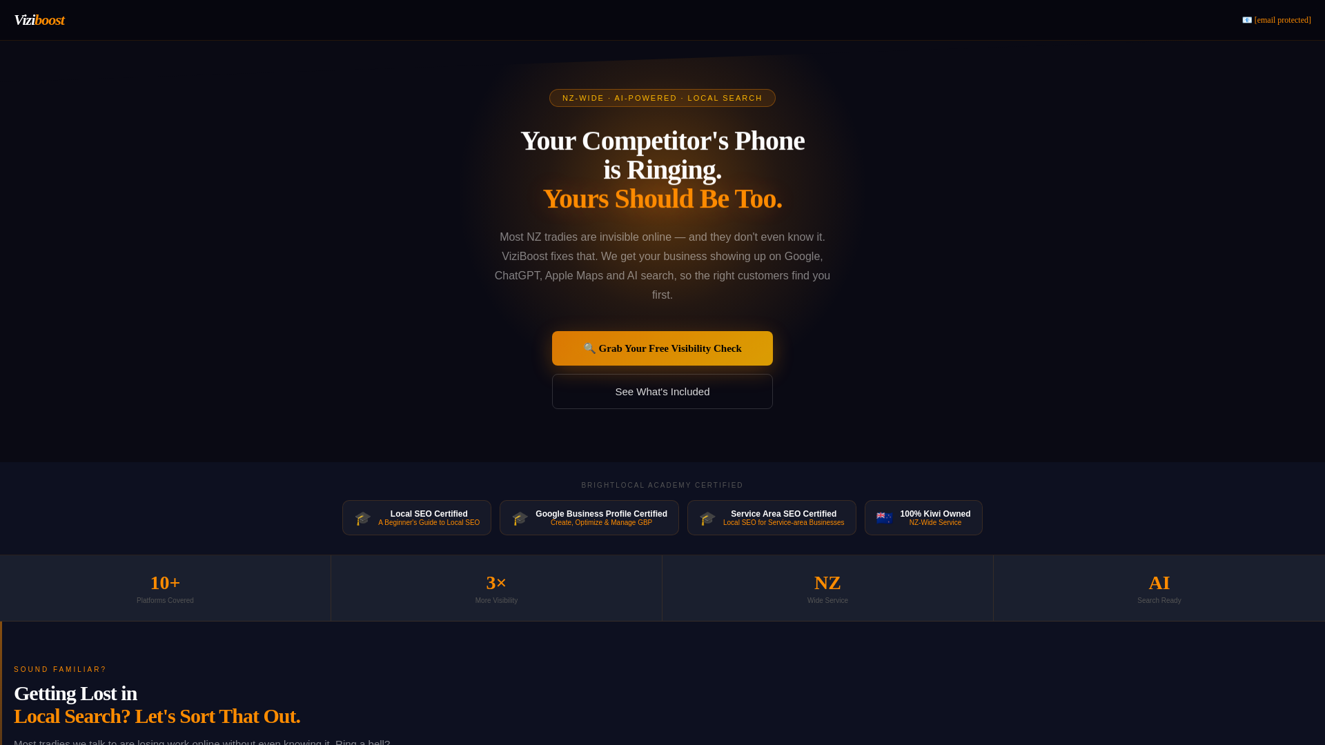 website screenshot of https://viziboost.co.nz