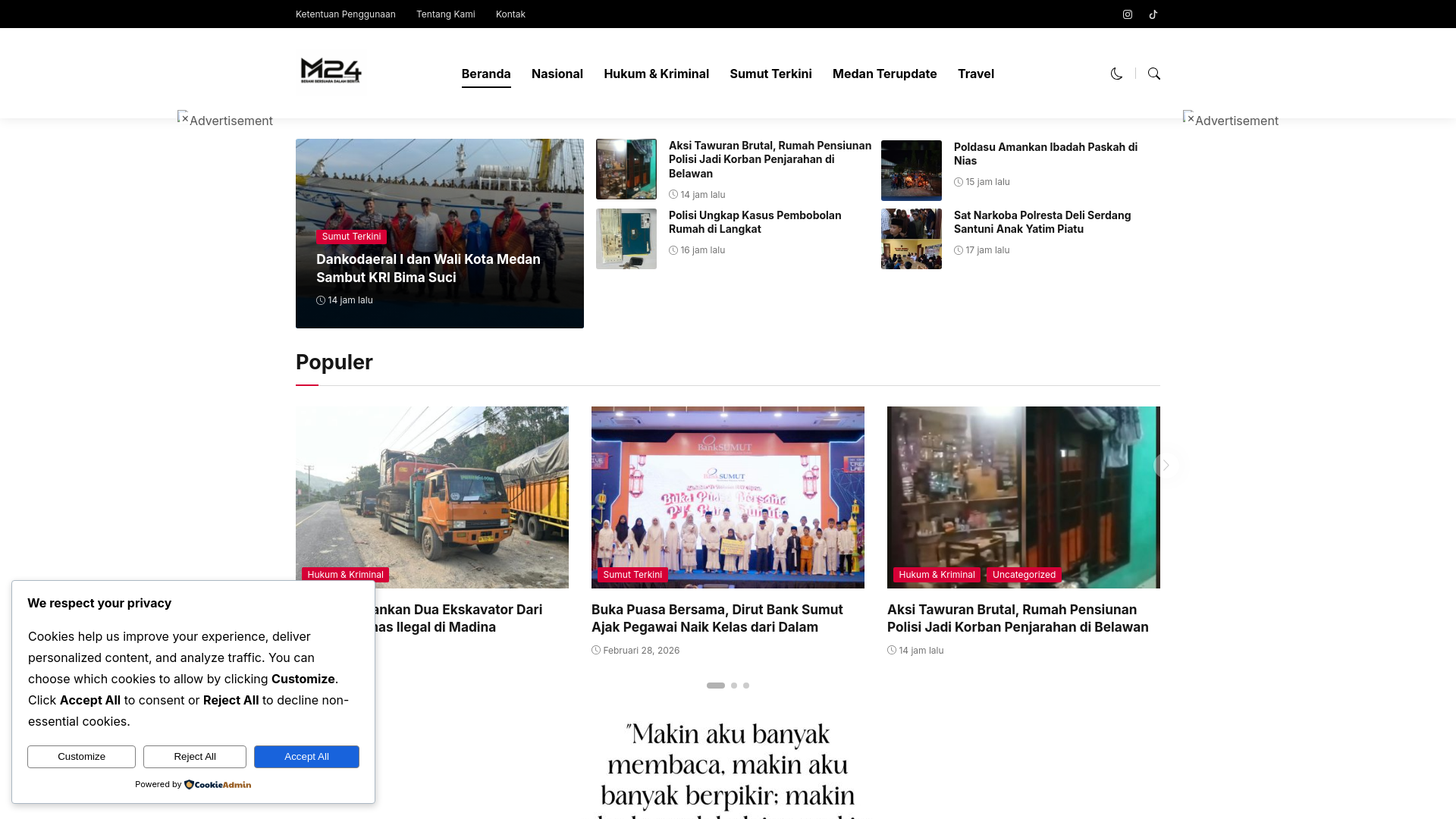 website screenshot of https://metro24medan.com