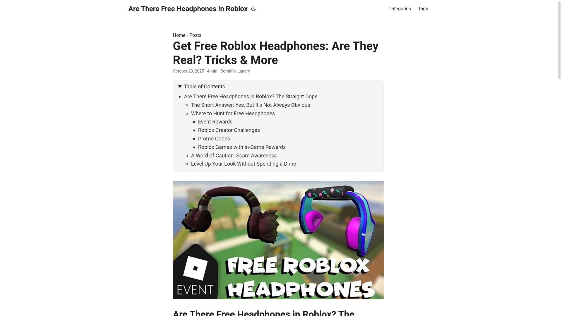 website screenshot of https://are-there-free-headphones-in-roblox.pages.dev/