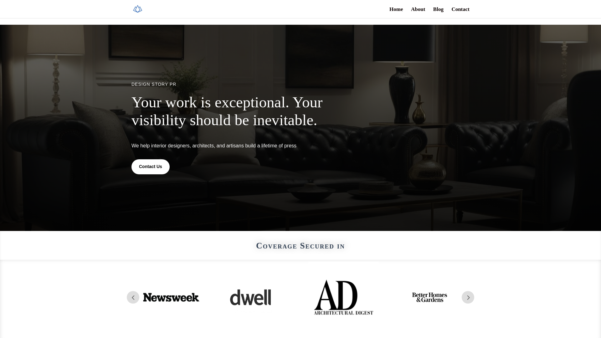 website screenshot of https://designstorycomms.com
