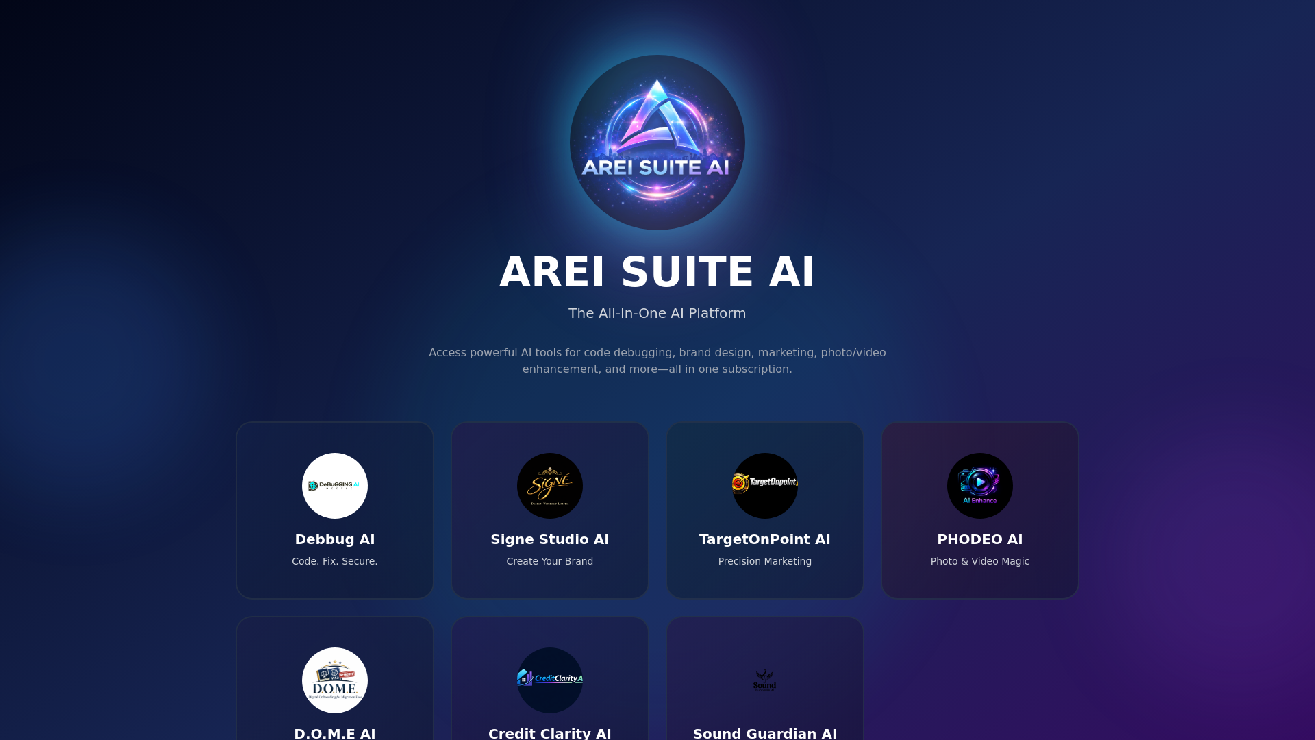 website screenshot of https://areisuiteai.com/