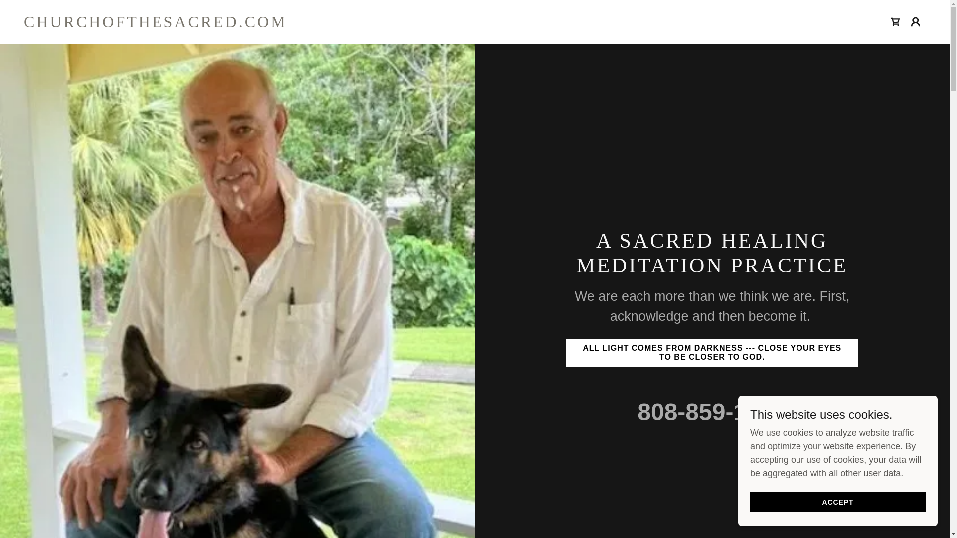 website screenshot of https://churchofthesacred.com/