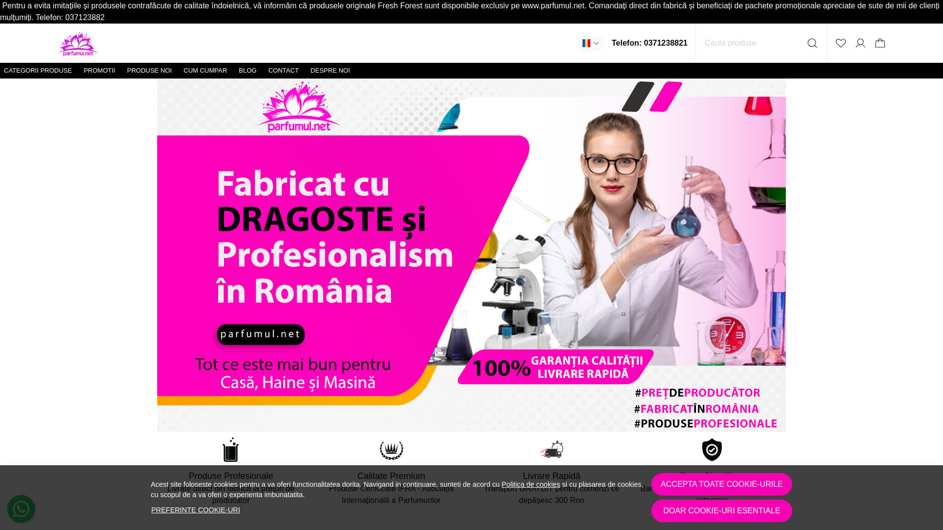 website screenshot of https://parfumul.net/