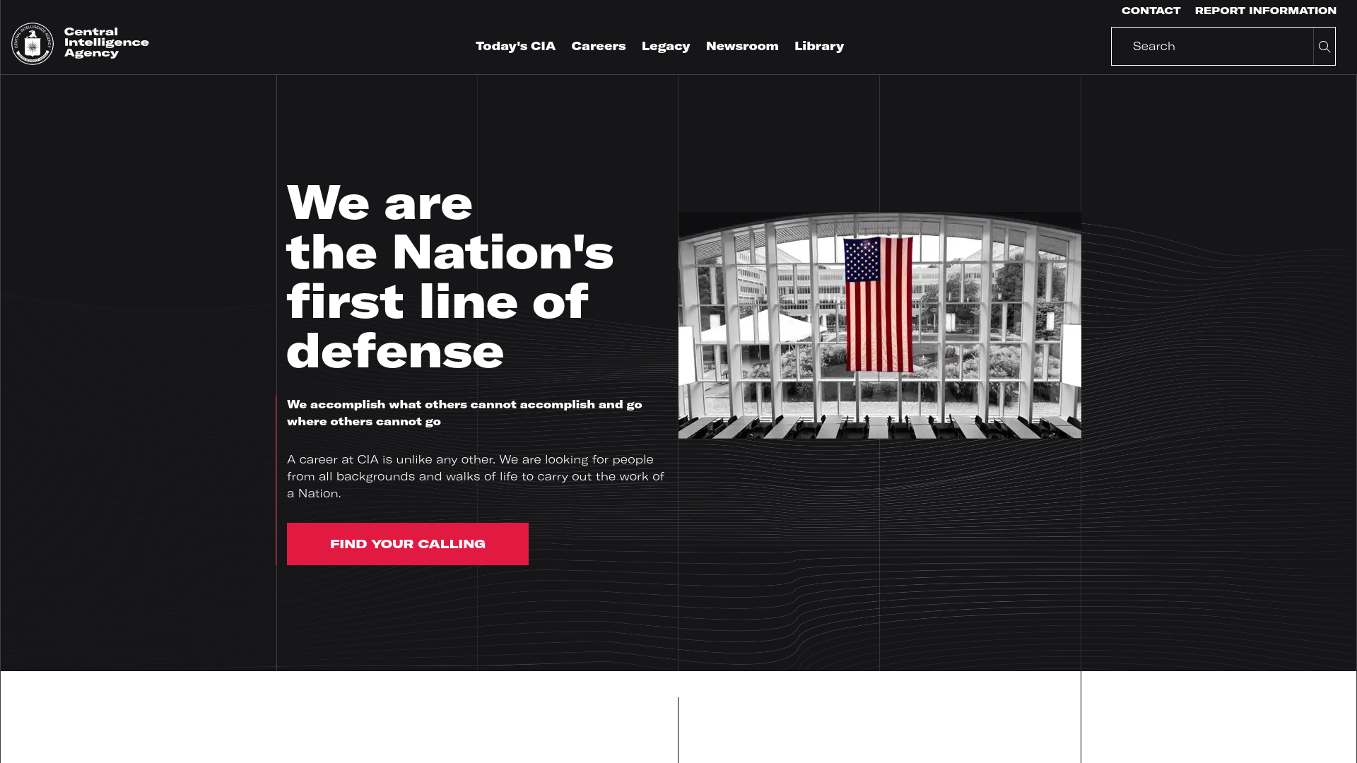 website screenshot of https://cia.gov/