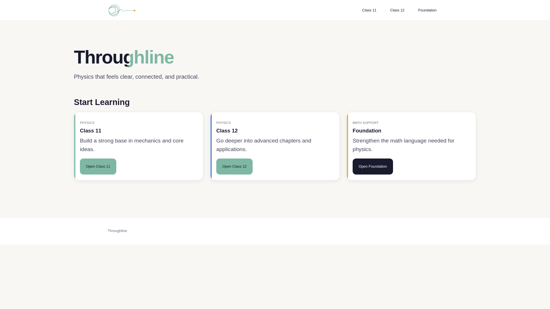 website screenshot of https://throughline.in/