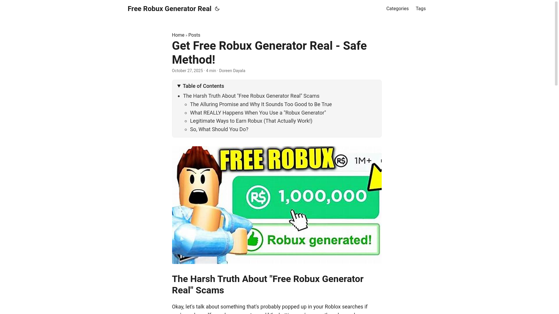 website screenshot of https://free-robux-generator-real.pages.dev/