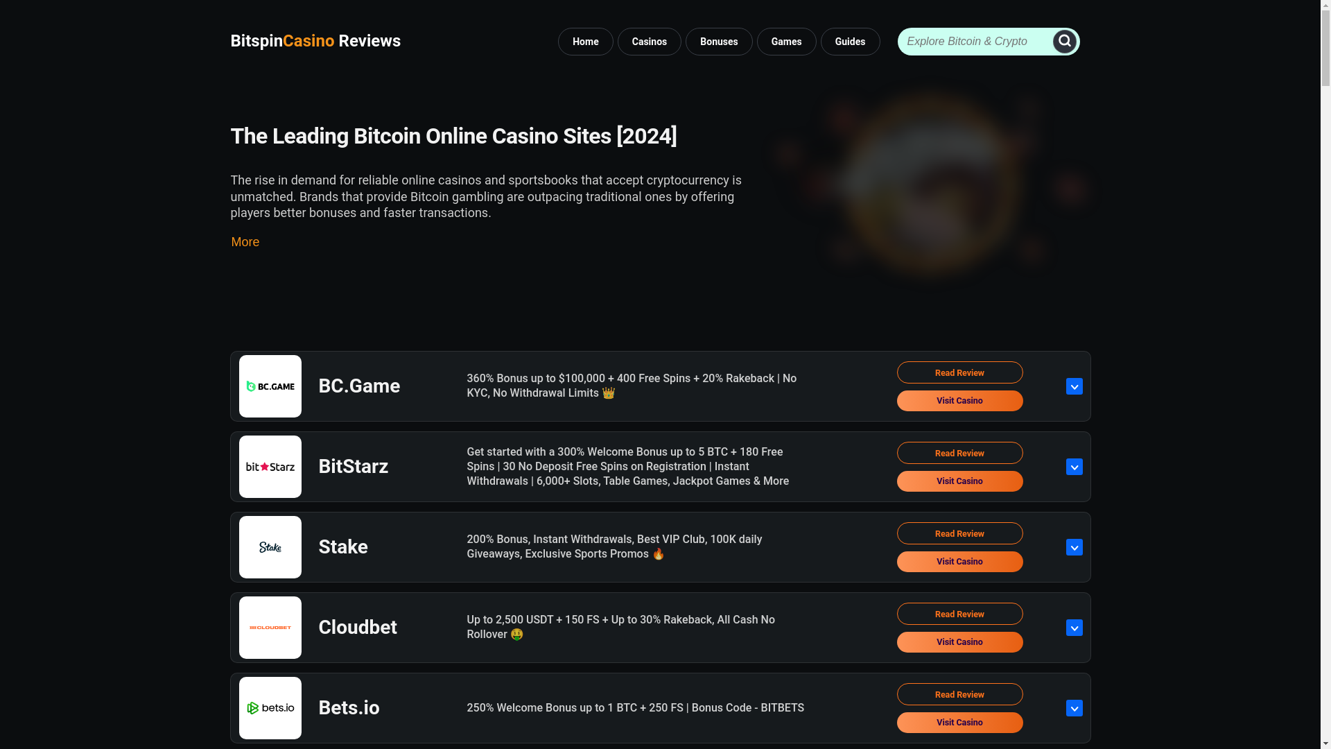 website screenshot of https://bitspincasino-com.pages.dev/