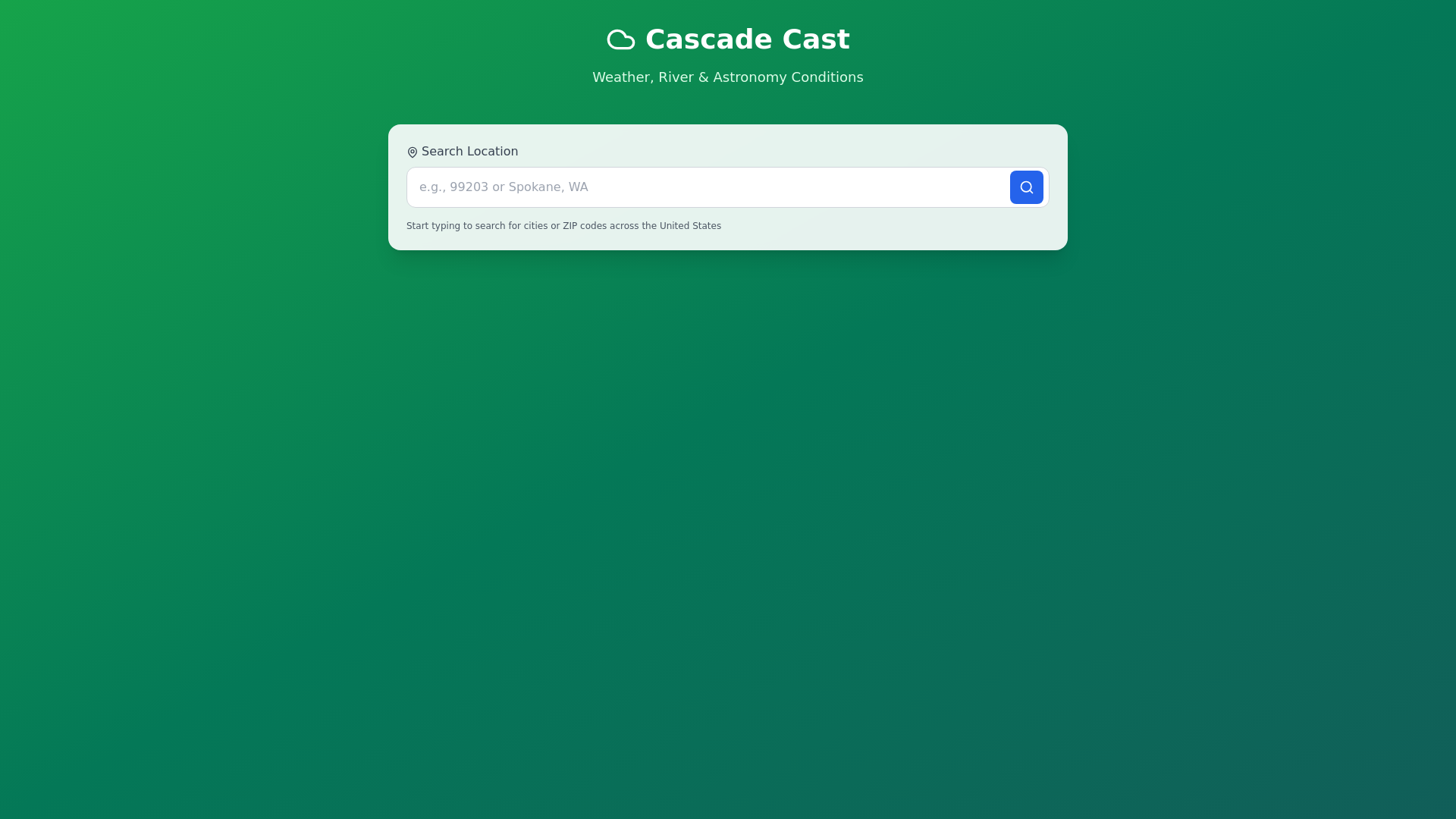 website screenshot of https://cascadecast.com/