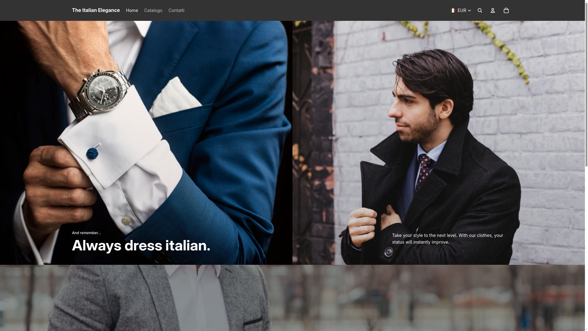 website screenshot of https://theitalianelegance.com/