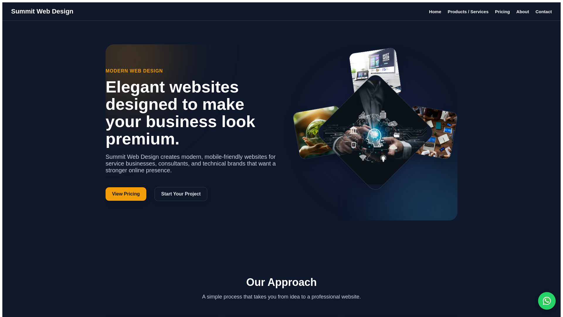 website screenshot of https://summitweb.design/