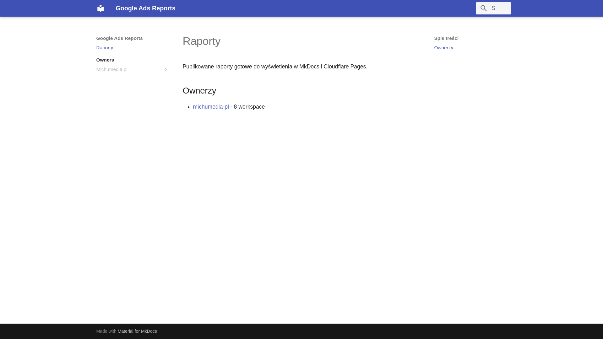 website screenshot of https://google-ads-reports.pages.dev/
