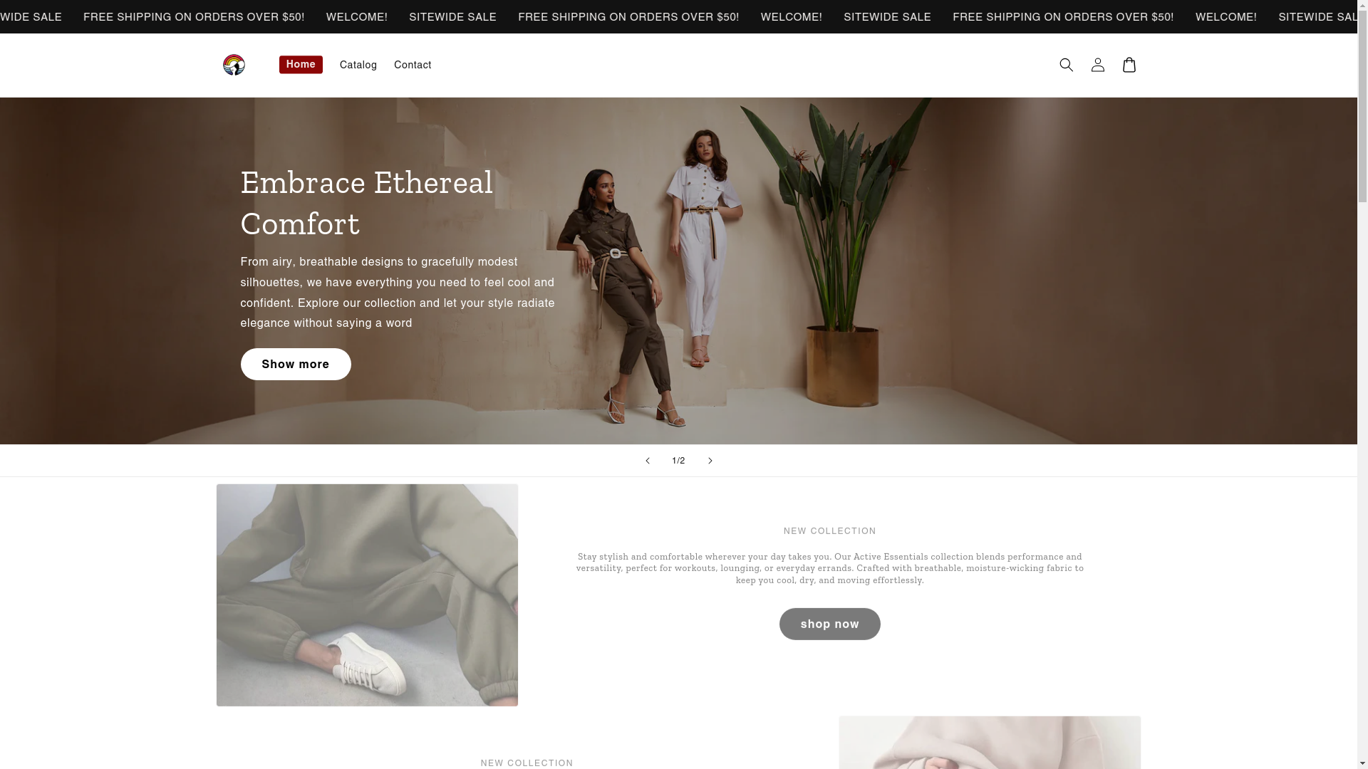 website screenshot of https://lightthreads.store/