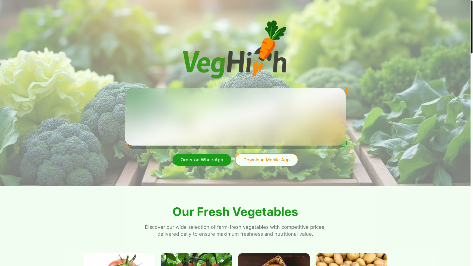 website screenshot of https://veghigh.in/