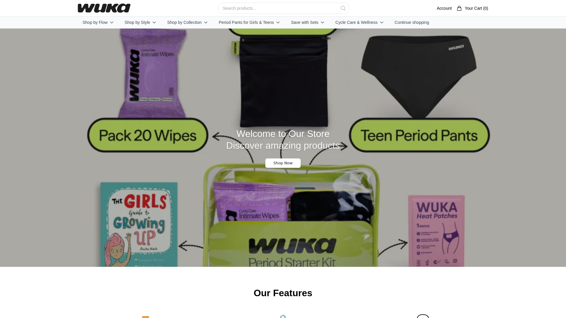 website screenshot of https://wukastudio.shop/
