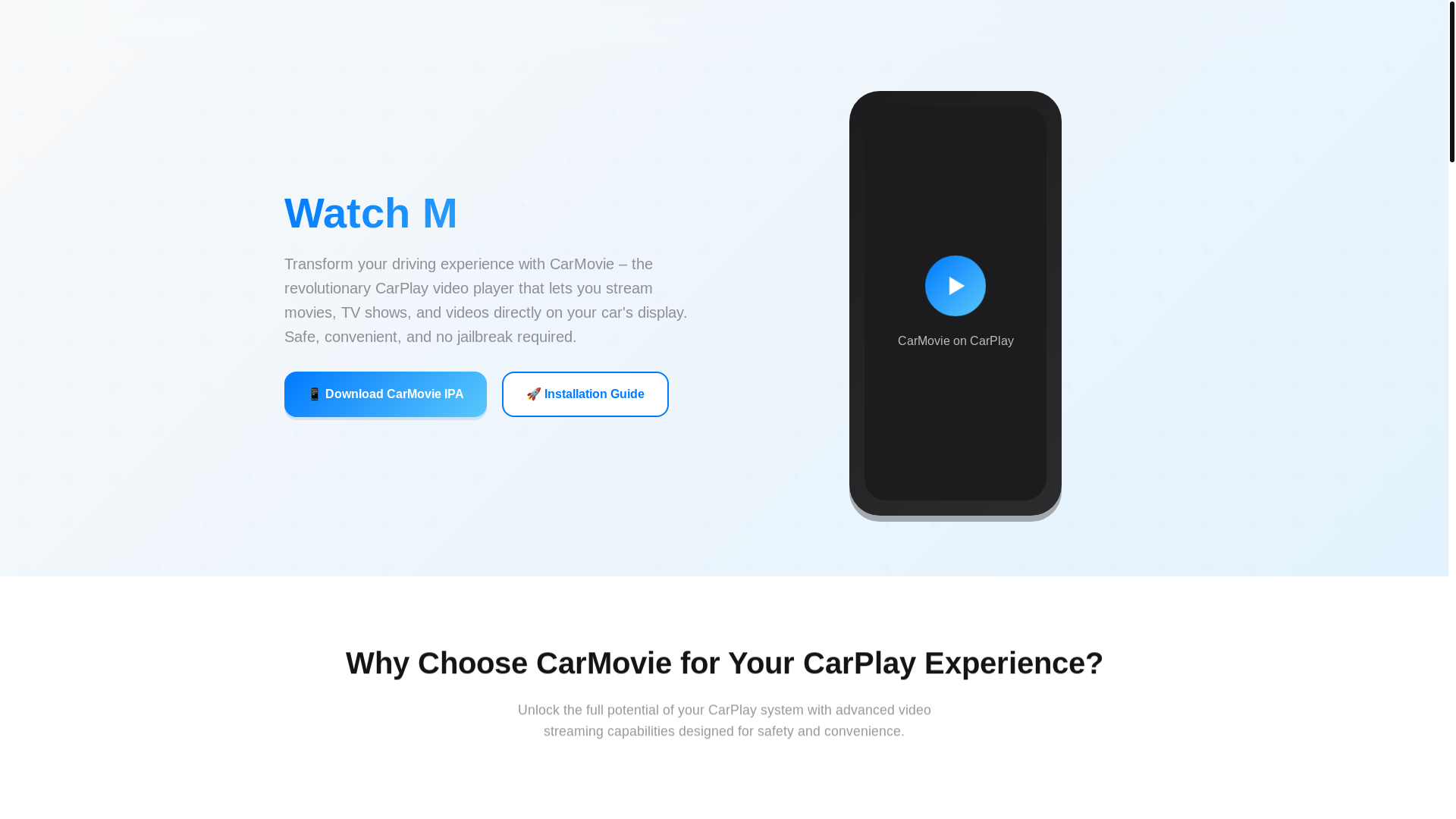 website screenshot of https://carmovie.app/