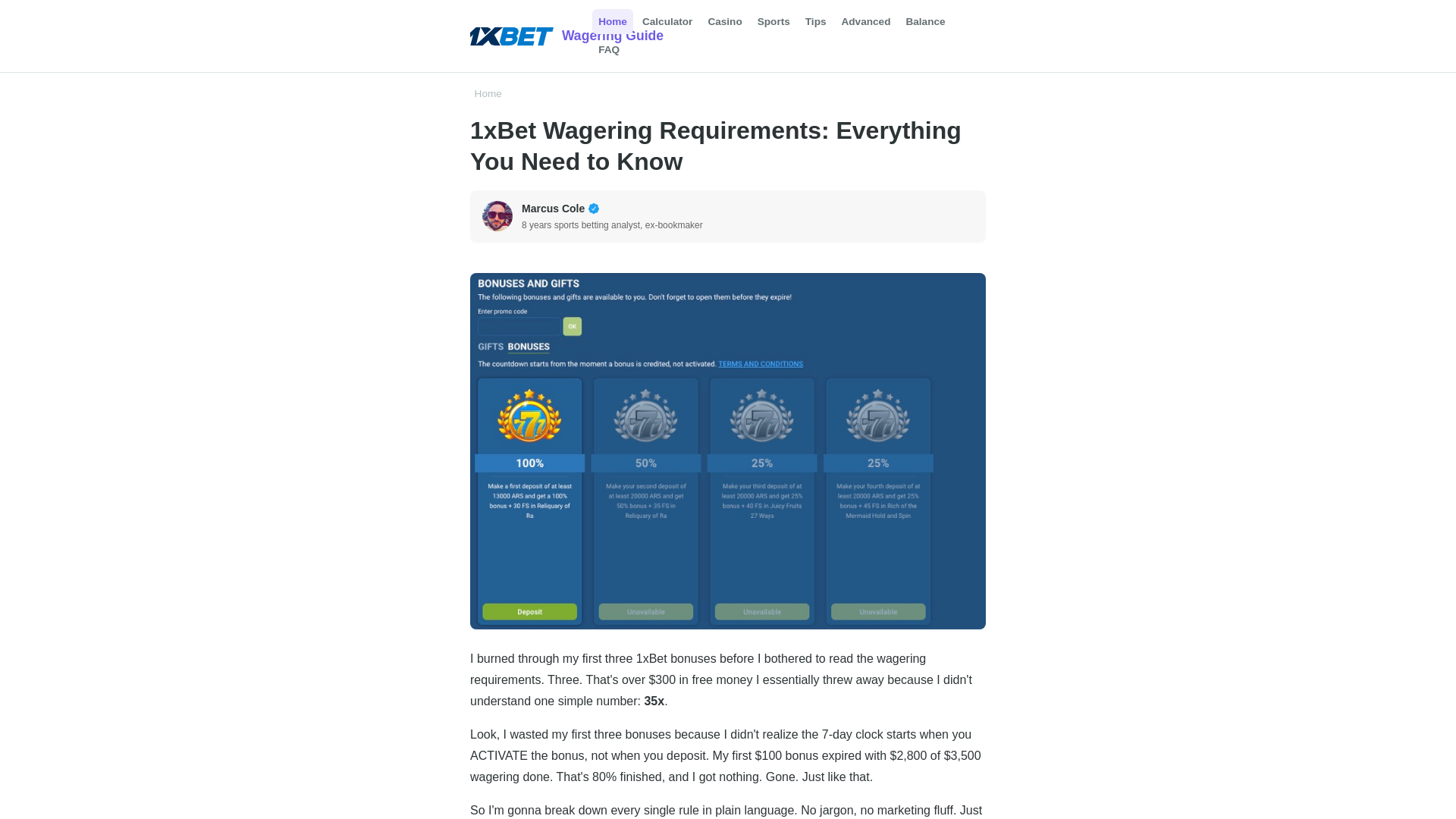 website screenshot of https://1xbetwagering.com