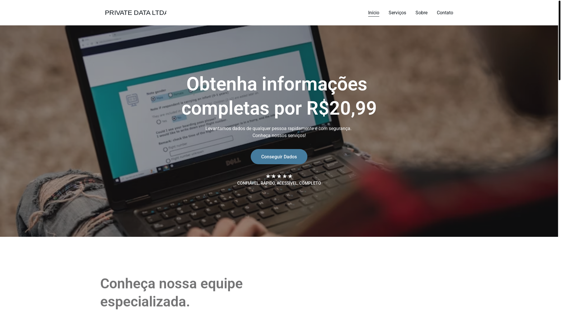website screenshot of https://puxadados.shop/