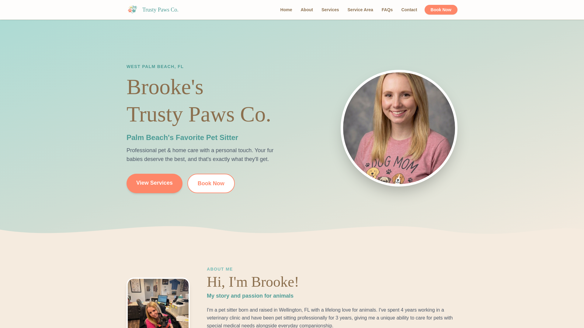 website screenshot of https://trustypawco.com/