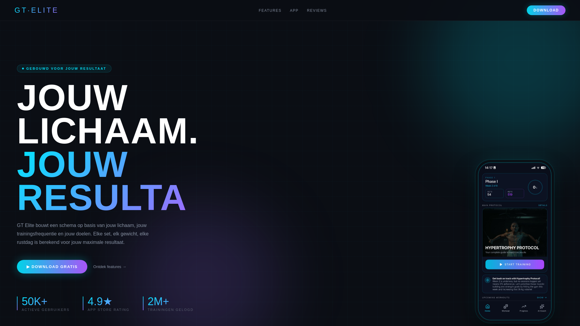 website screenshot of https://gtelite.app