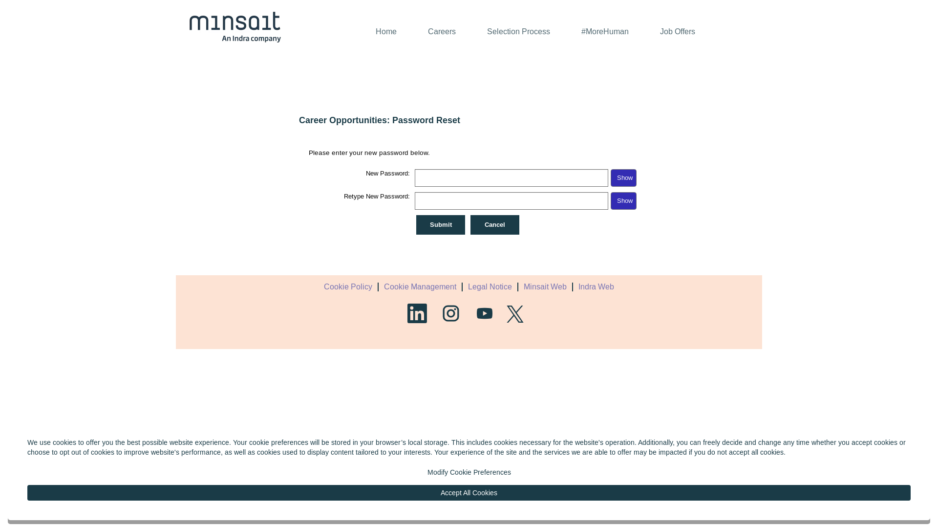 website screenshot of https://career55.sapsf.eu/career?company=indrasiste&login%5fns=pwd%5freset&account=V4%2d0%2da1%2dXUhp4FNHJifgZ%2d9FxEmrVhNXQ6ZMRJOX6t5CmUN4znYxPlK23zPcjWHiu%5fpJ1V3kZhH8eCt0O3jTvs%5fgvetsxMwK7zN4YgcVje4T1UVrCxZX%5fK%2dK%5flM8cL1FlDpEfyji&verify=B1VnE5qBCAC9nl36JDnJiEMuuXj1xWoT7gBaqXXMgeE%3d&loginFlowRequired=true&rcm%5fsite%5flocale=en%5fUS&