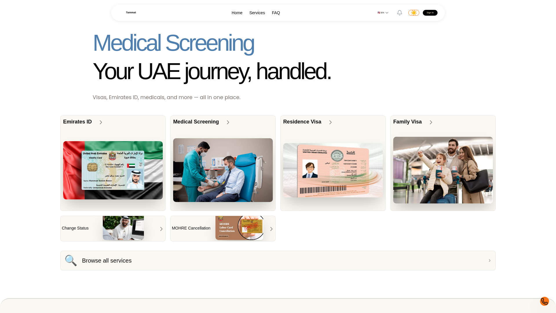 website screenshot of https://tmmt.ae/