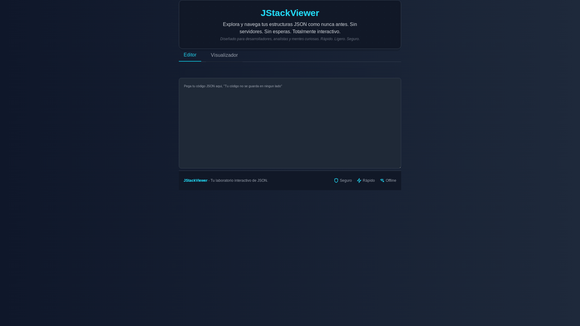 website screenshot of https://jstackviewer.com/