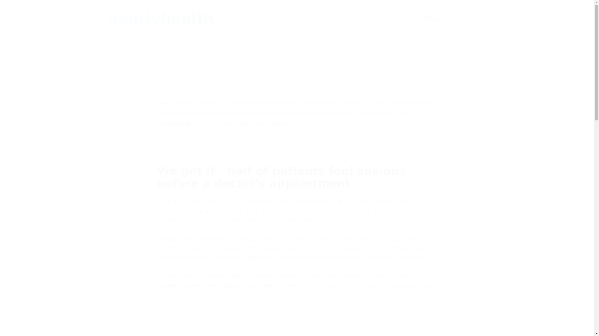 website screenshot of https://neatlyhealth.ai/