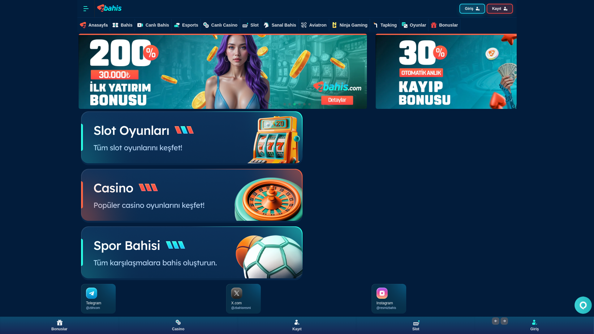 website screenshot of https://zbahis569.com/