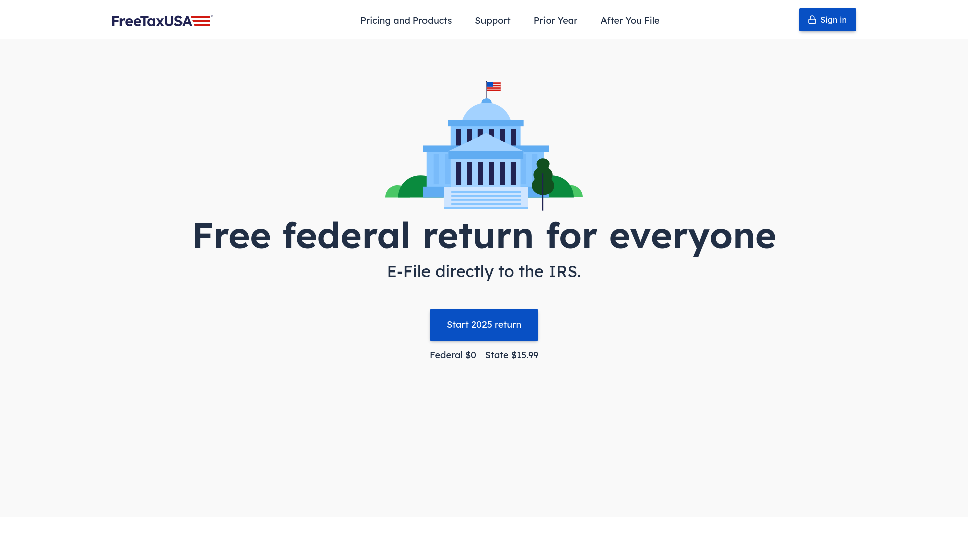 website screenshot of https://www.freetaxusa.com