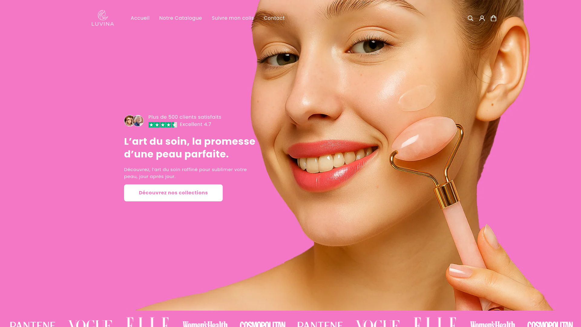 website screenshot of https://luvina-shop.store/