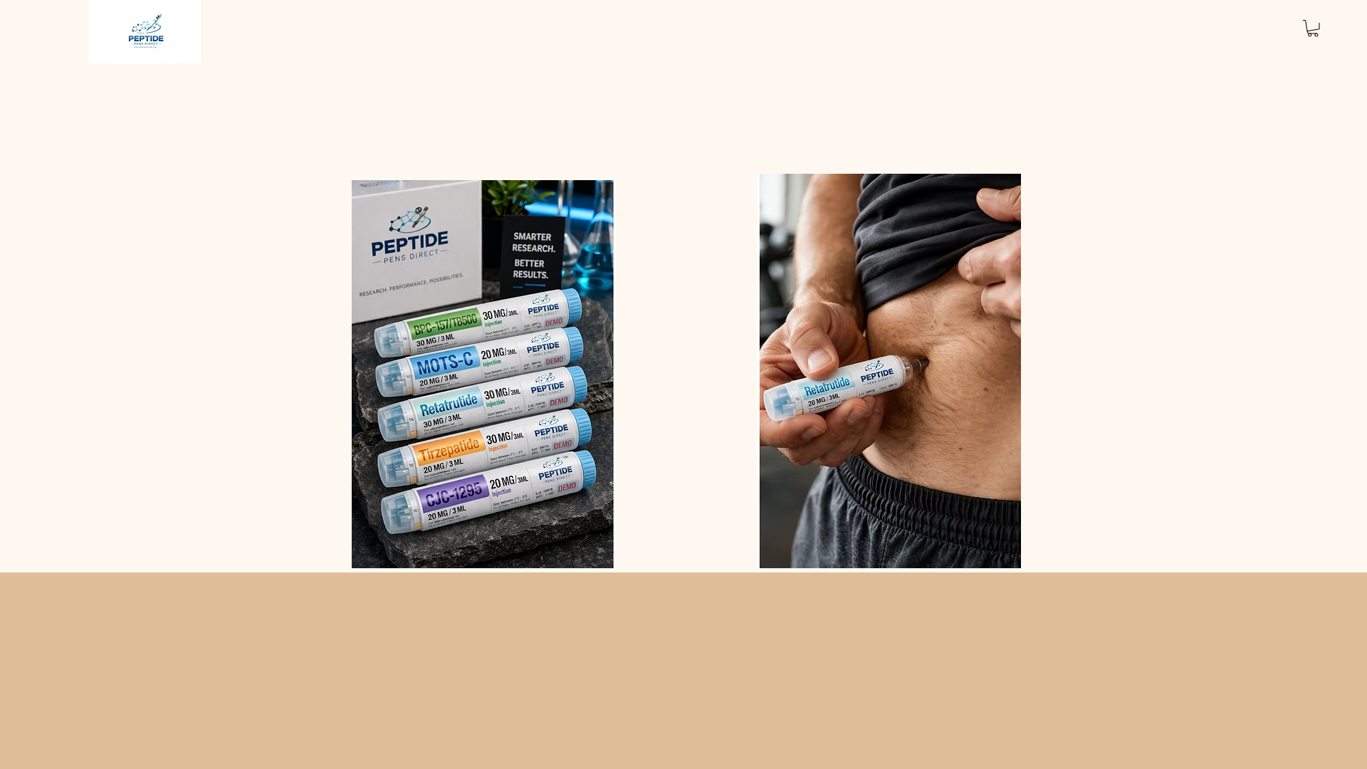 website screenshot of https://peptidepensdirect.com/