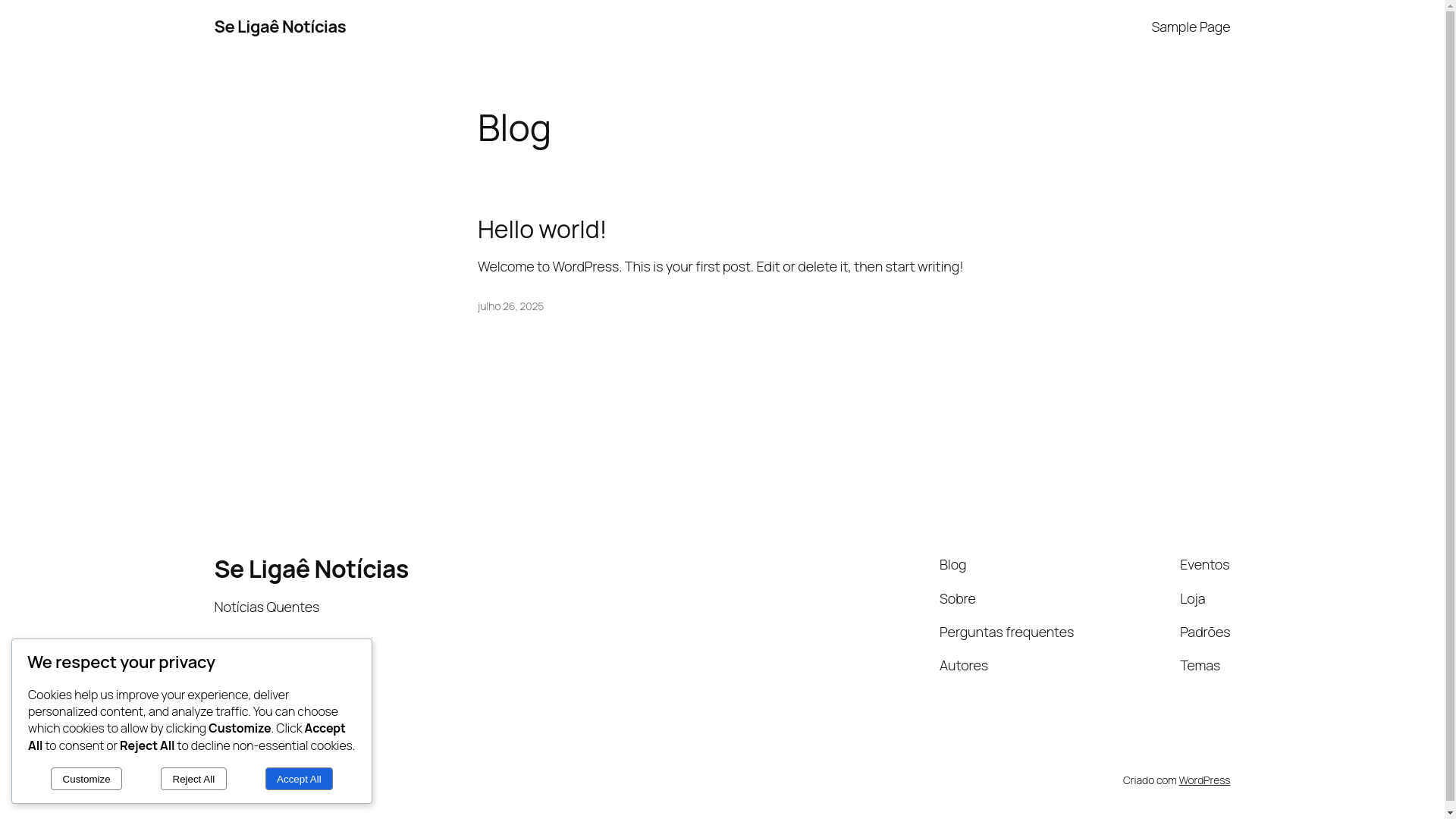 website screenshot of https://seligaenoticias.com.br/