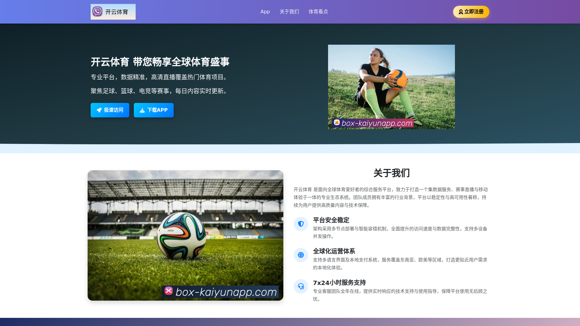 website screenshot of https://box-kaiyunapp.com/