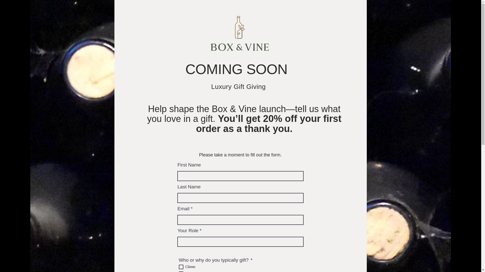 website screenshot of https://boxandvine.shop/